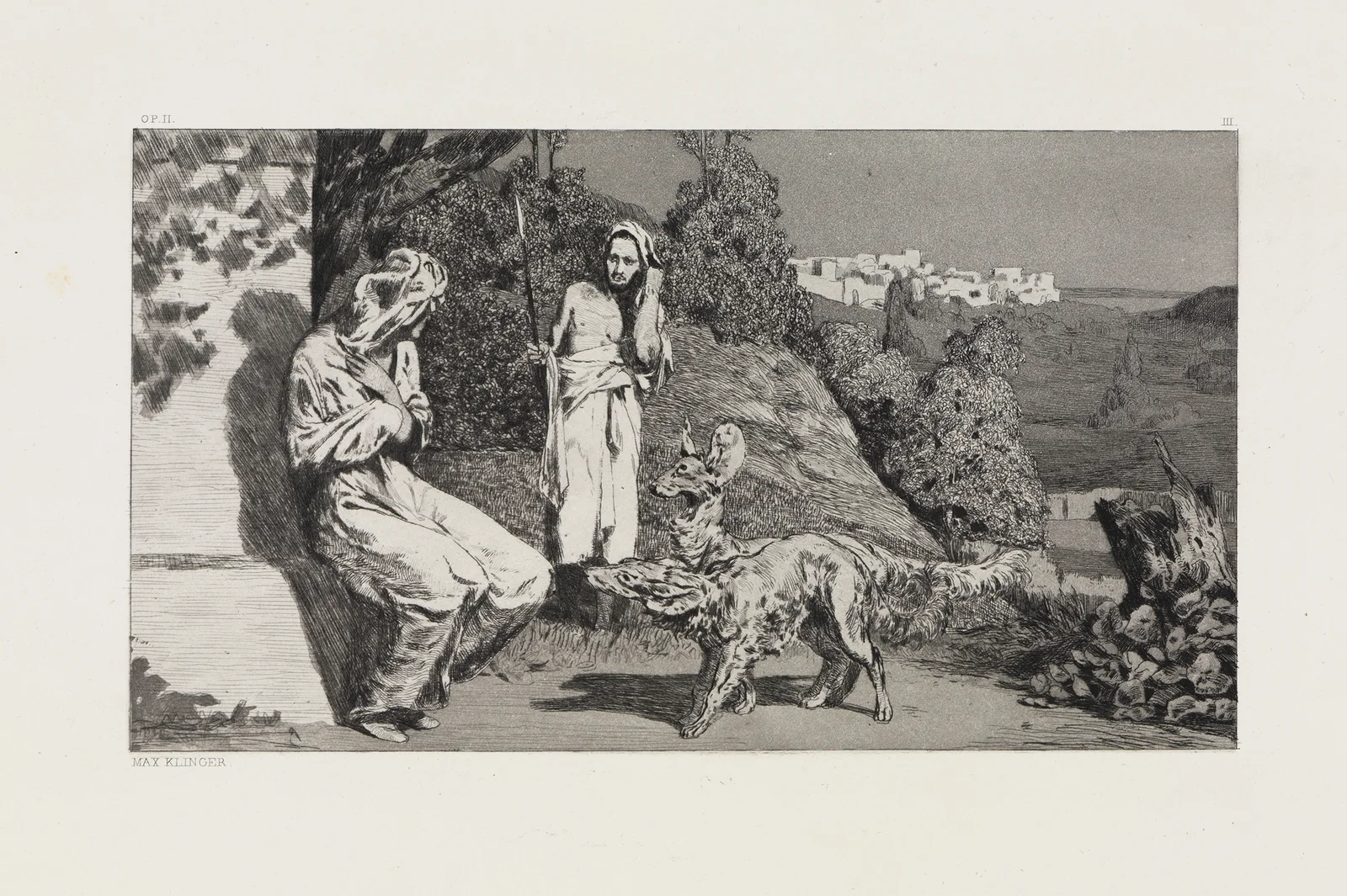 Pyramus und Thisbe II (Rettungen Ovidischer Opfer, Opus II, Blatt 3) av Max Klinger