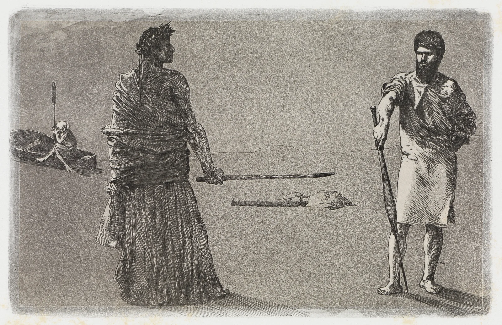 Schluss (Satyre ; Beschluss) (Rettungen Ovidischer Opfer, Opus II, Blatt 13) av Max Klinger