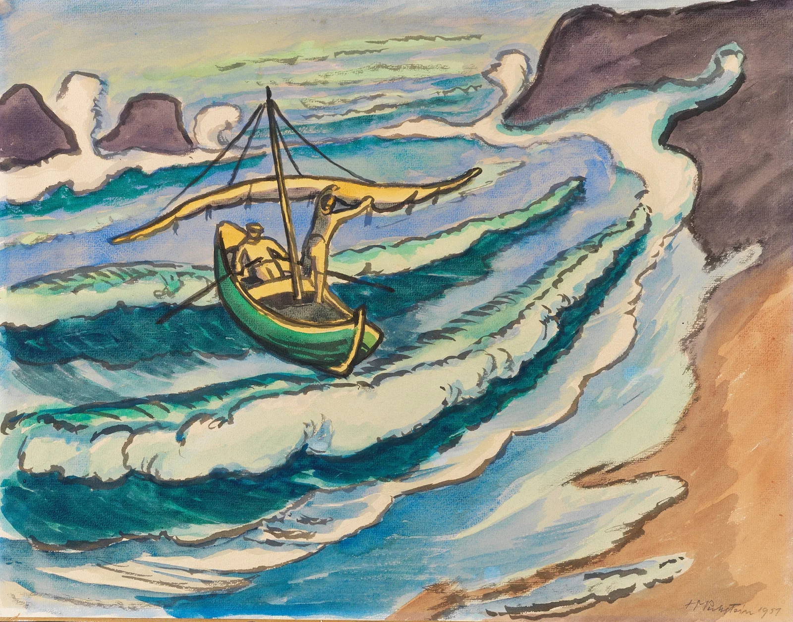 Fischerleben Monterosso av Hermann Max Pechstein