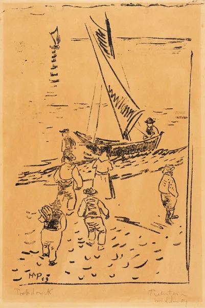 Fishermen on the Beach, 1909 av Hermann Max Pechstein