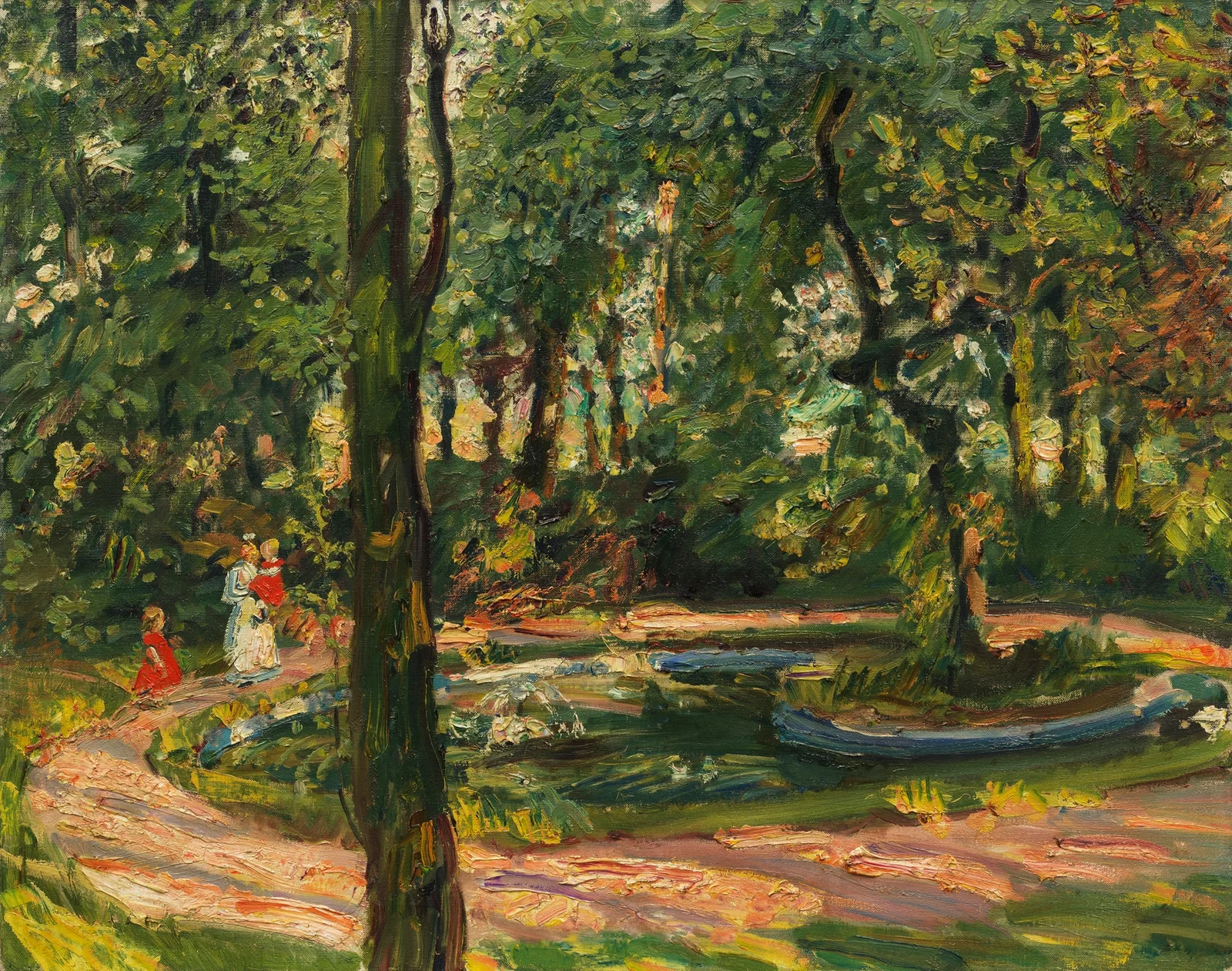 Kinder am Weiher (Garten in Godramstein) av Max Slevogt