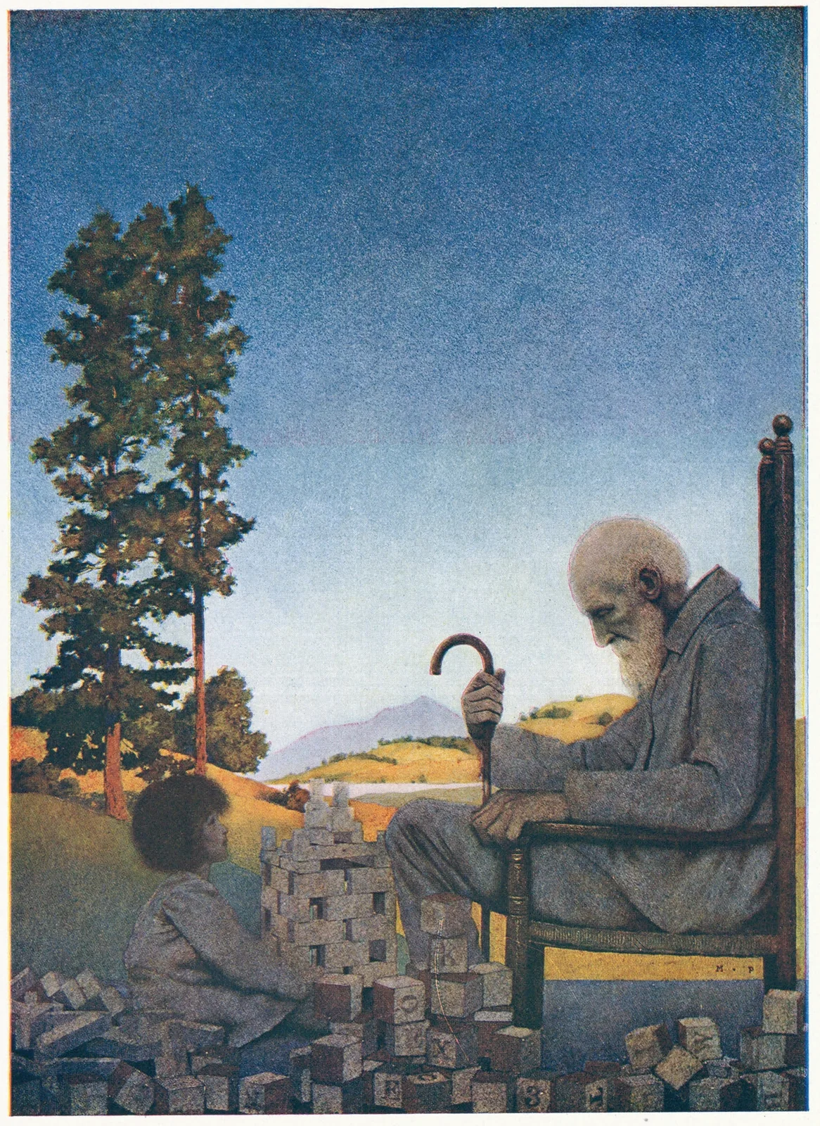 Shuffle-Shoon and Amber-Locks av Maxfield Parrish