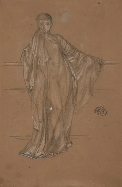 Draped Figure at a Railing av James Abbott McNeill Whistler