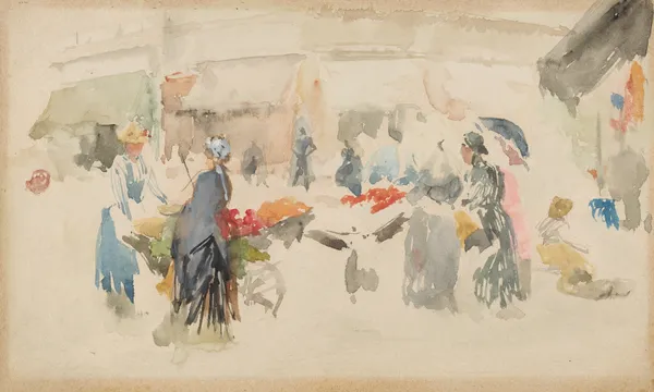 Flower Market; Dieppe av James Abbott McNeill Whistler