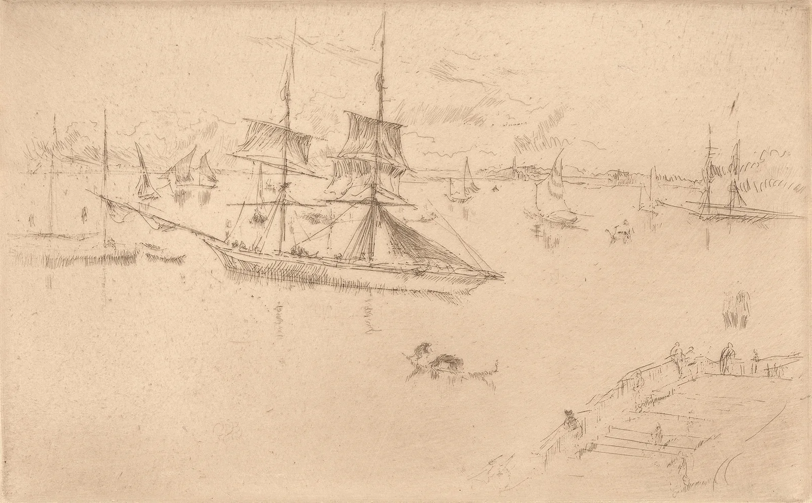 Lagoon; Noon av James Abbott McNeill Whistler