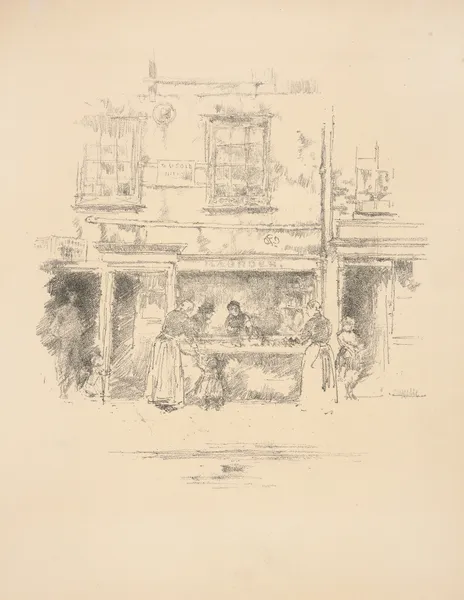 Maunder’s Fish-Shop, Chelsea av James Abbott McNeill Whistler