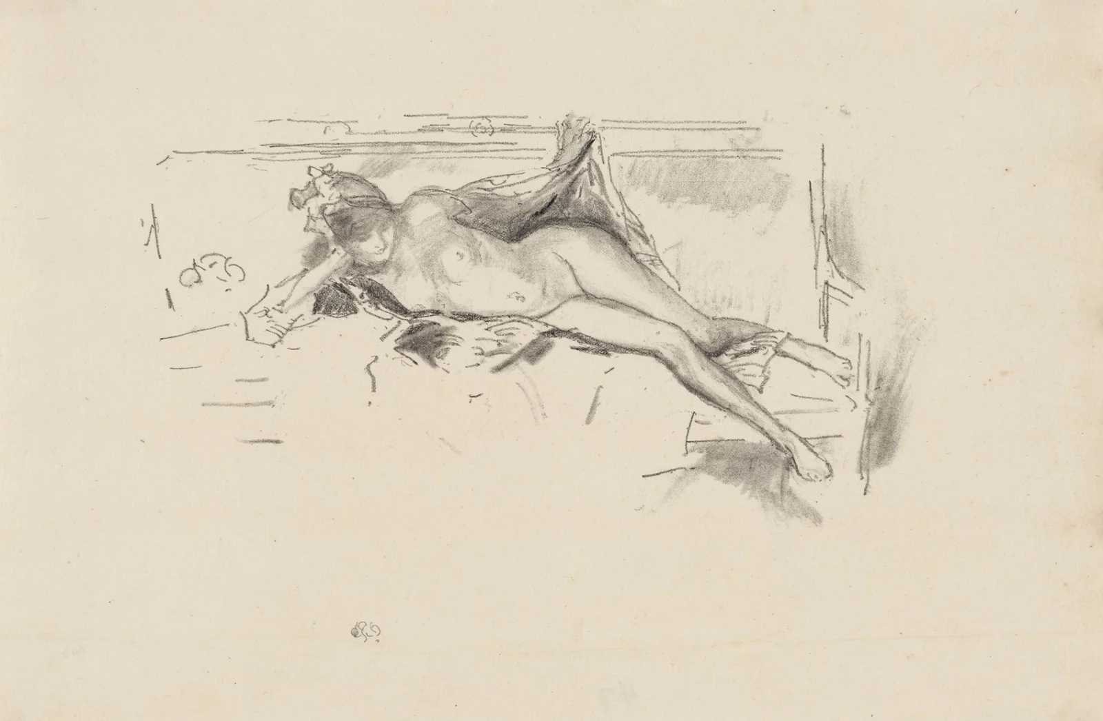 Nude Model, Reclining av James Abbott McNeill Whistler