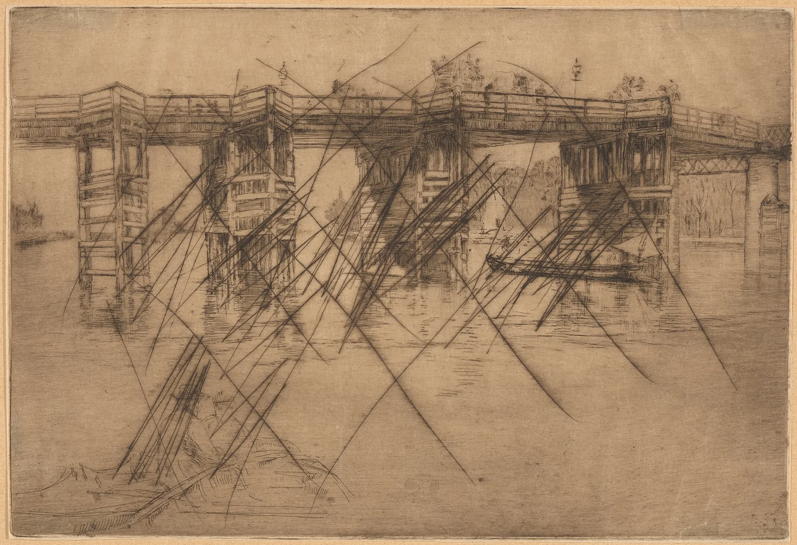 Old Putney Bridge av James Abbott McNeill Whistler