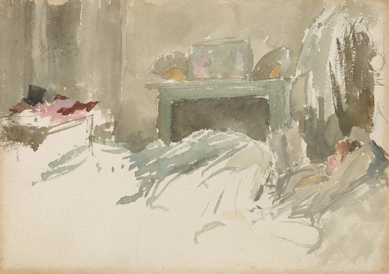 Resting in Bed av James Abbott McNeill Whistler