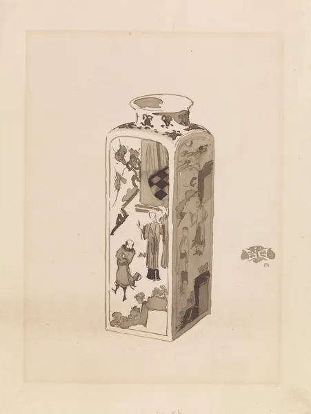Square canister with expanding neck av James Abbott McNeill Whistler