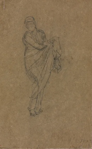 Standing Woman Holding Up Her Dress av James Abbott McNeill Whistler