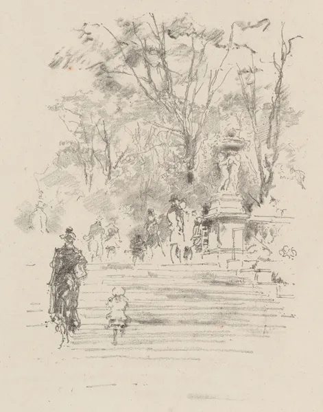 The Steps, Luxemburg Gardens, Paris av James Abbott McNeill Whistler