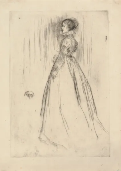 The Velvet Dress (Mrs. Leyland) av James Abbott McNeill Whistler