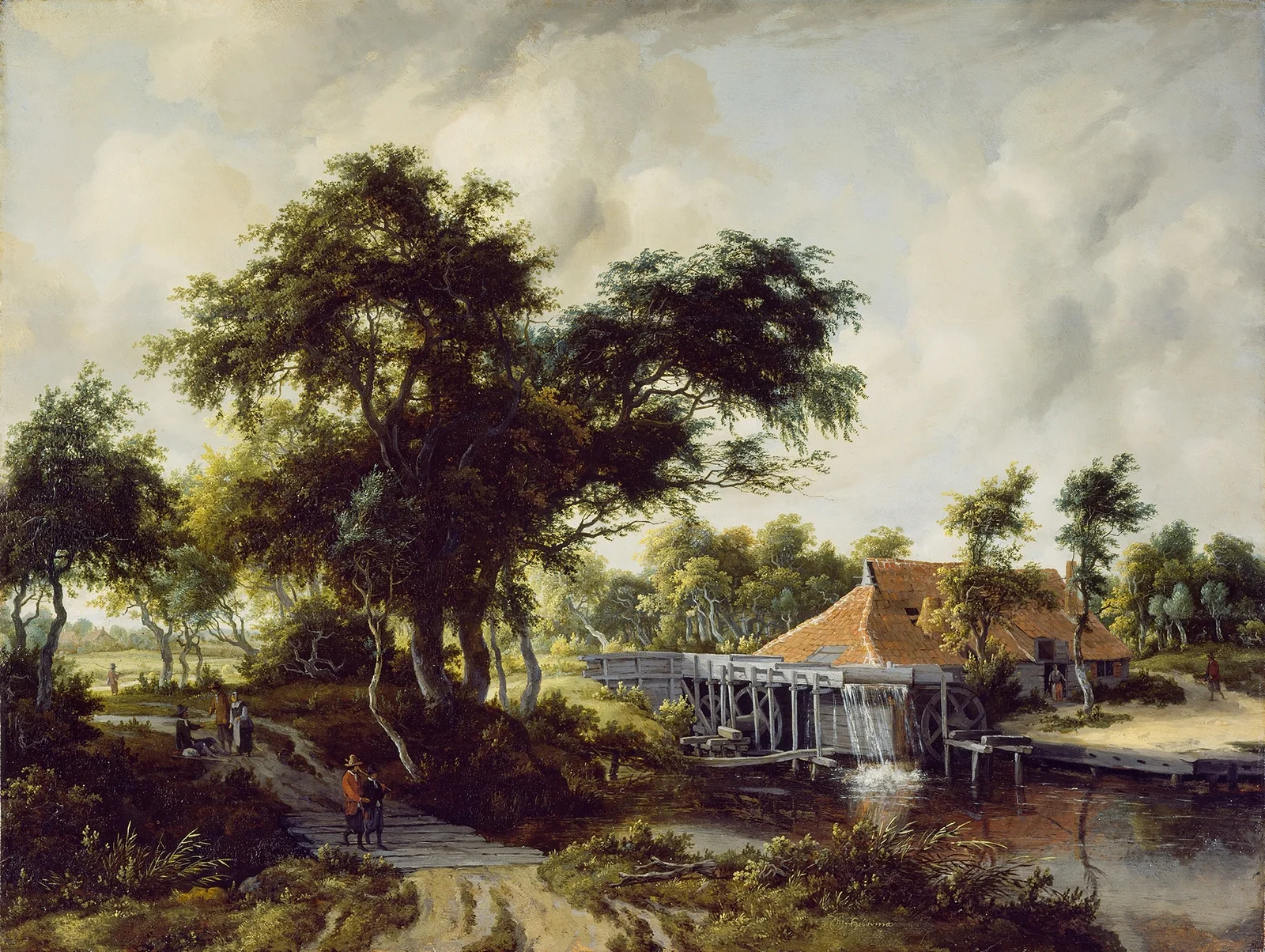 A Watermill, 1663 av Meindert Hobbema