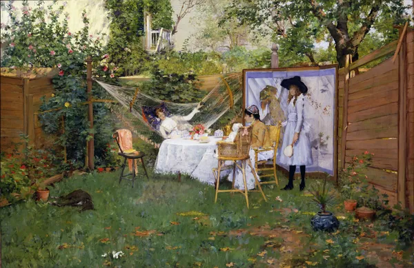 Open Air Breakfast av William Merritt Chase
