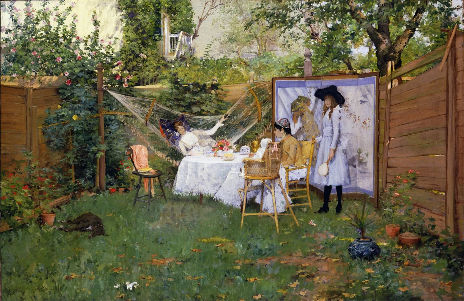 Open Air Breakfast av William Merritt Chase