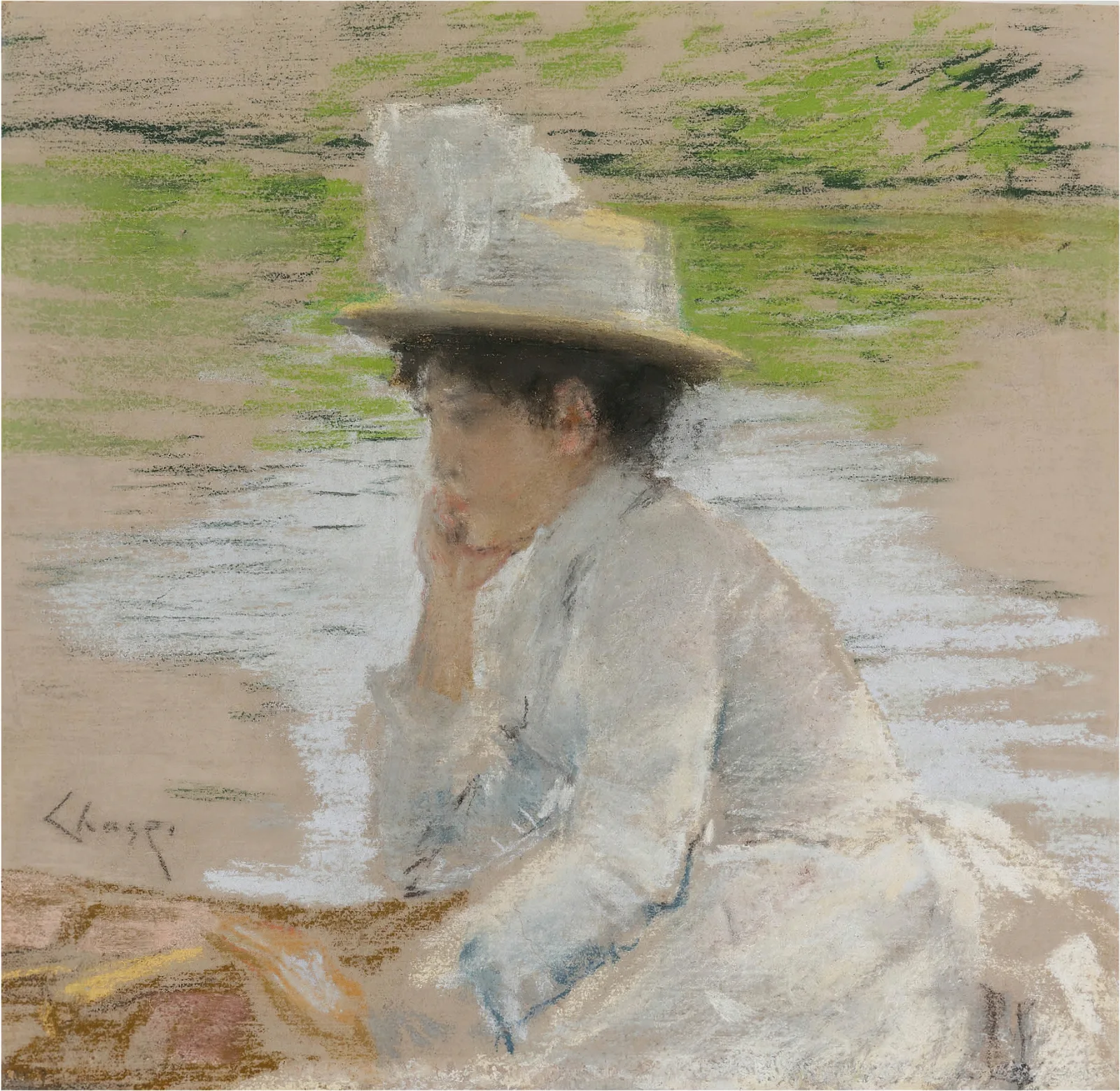 Untitled (Portrait of Mrs. Chase) av William Merritt Chase