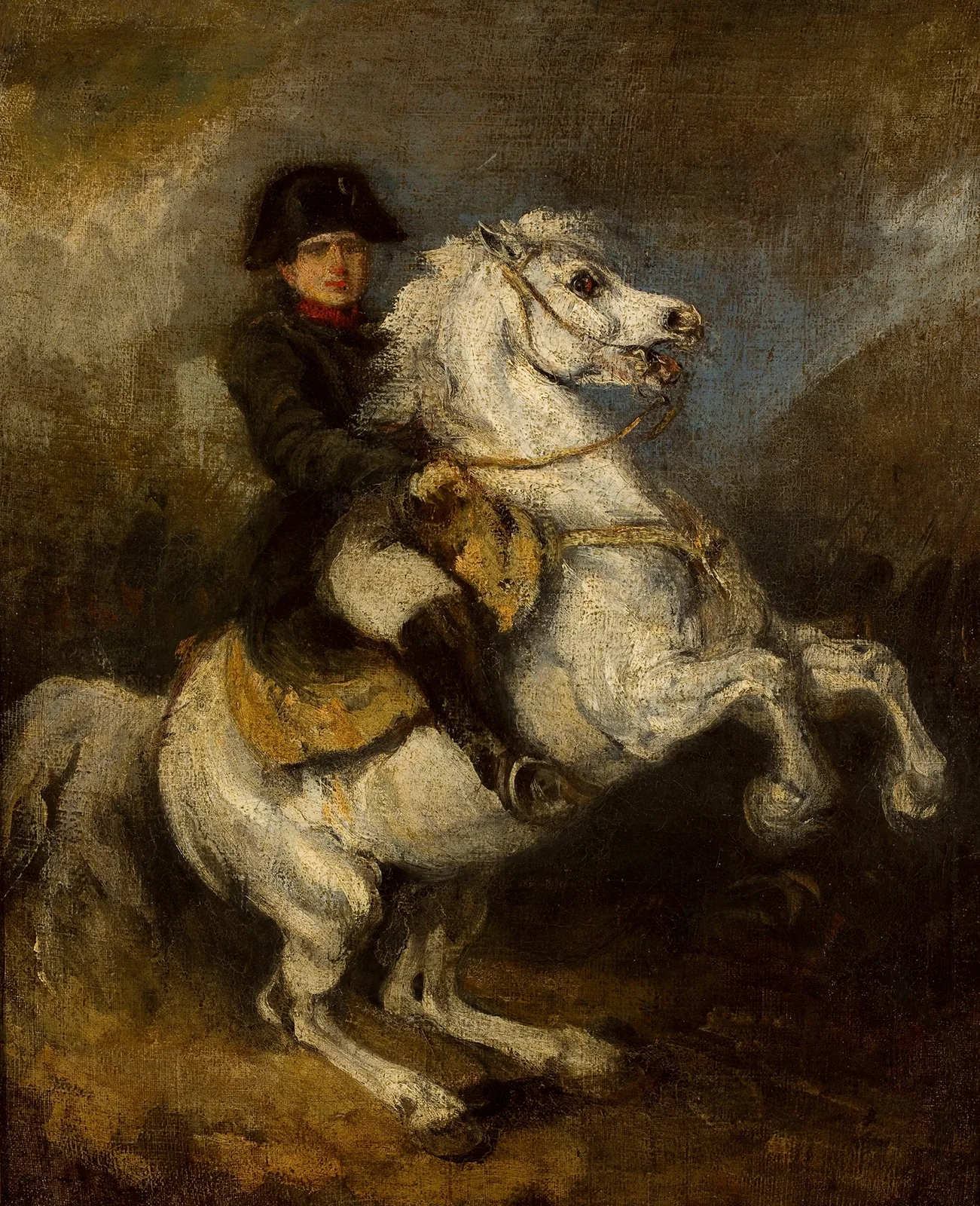 Napoleon on horseback, 1835 av Piotr Michałowski