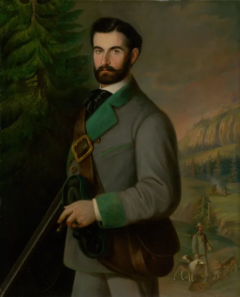 Portrait of Zoltán Zmeškal in his Hunting Clothes av Peter Michal Bohúň