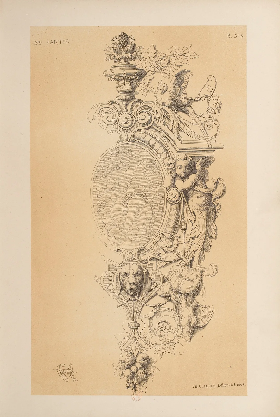 Cartouche formant cadre av Michel Liénard
