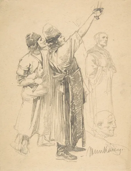 Studies of Standing Men av Mihály Munkácsy