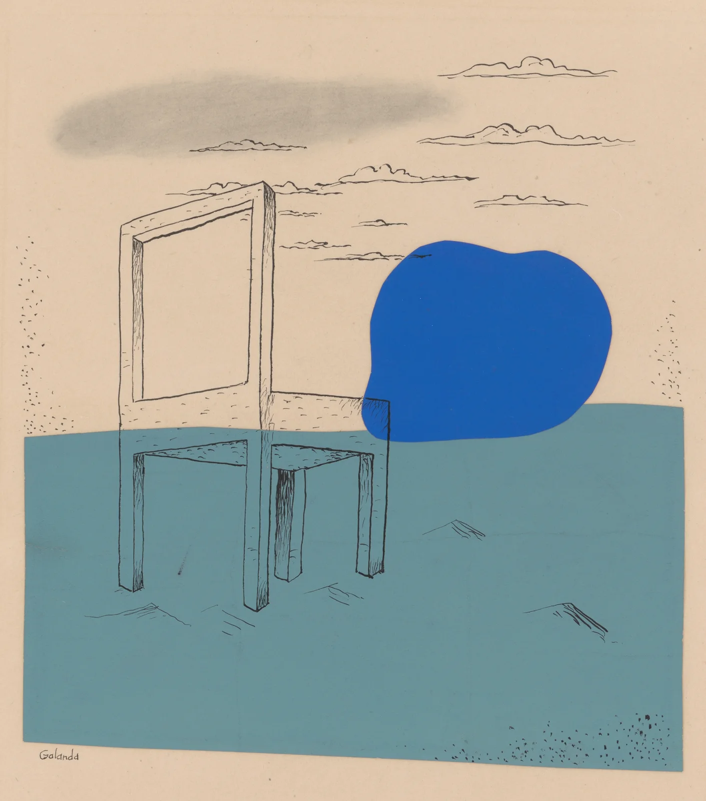 Landscape with a chair av Mikuláš Galanda