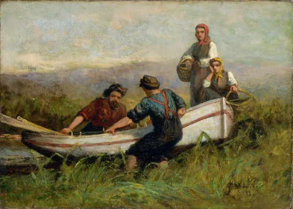 People Near Boat av Edward Mitchell Bannister