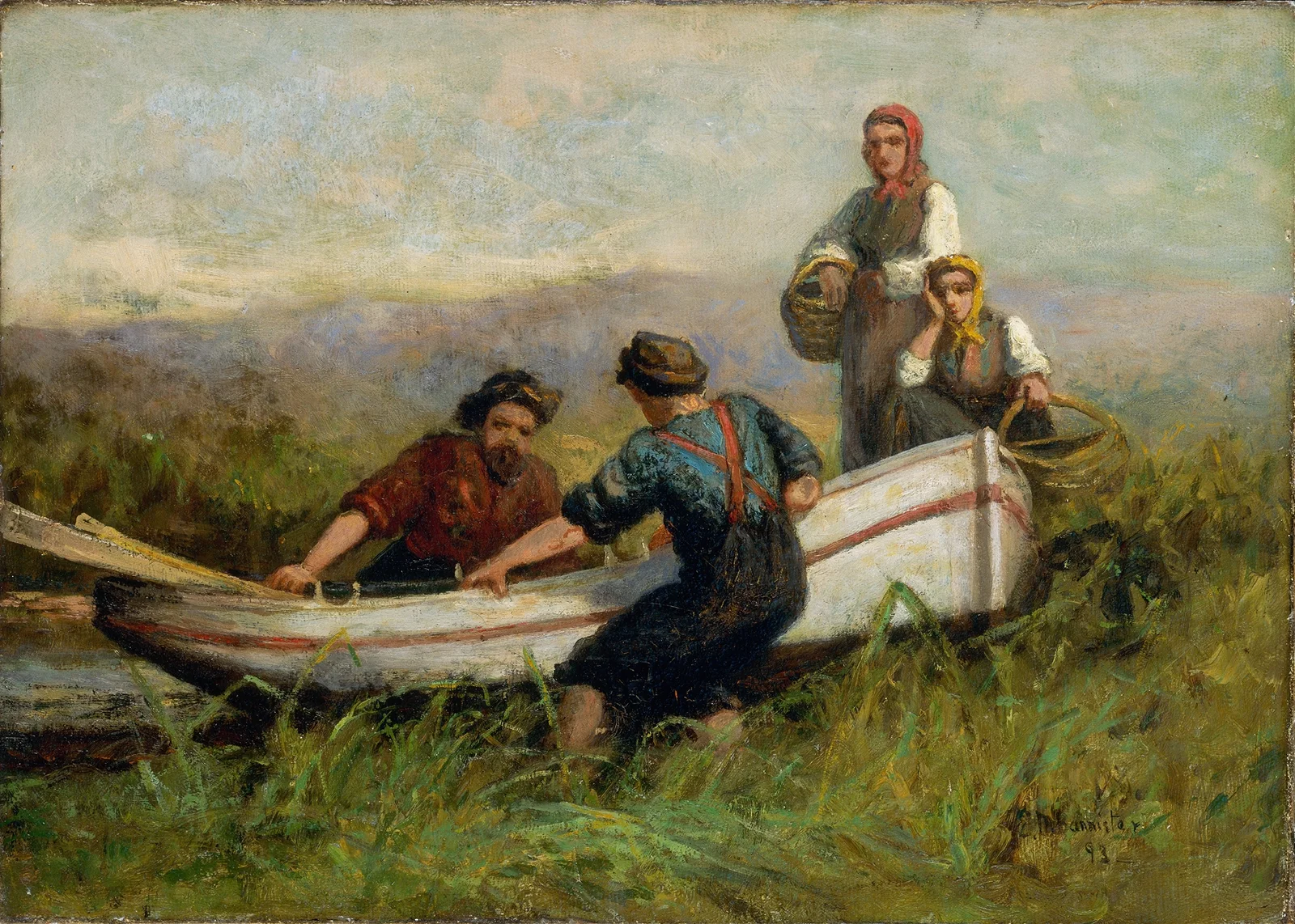 People Near Boat av Edward Mitchell Bannister
