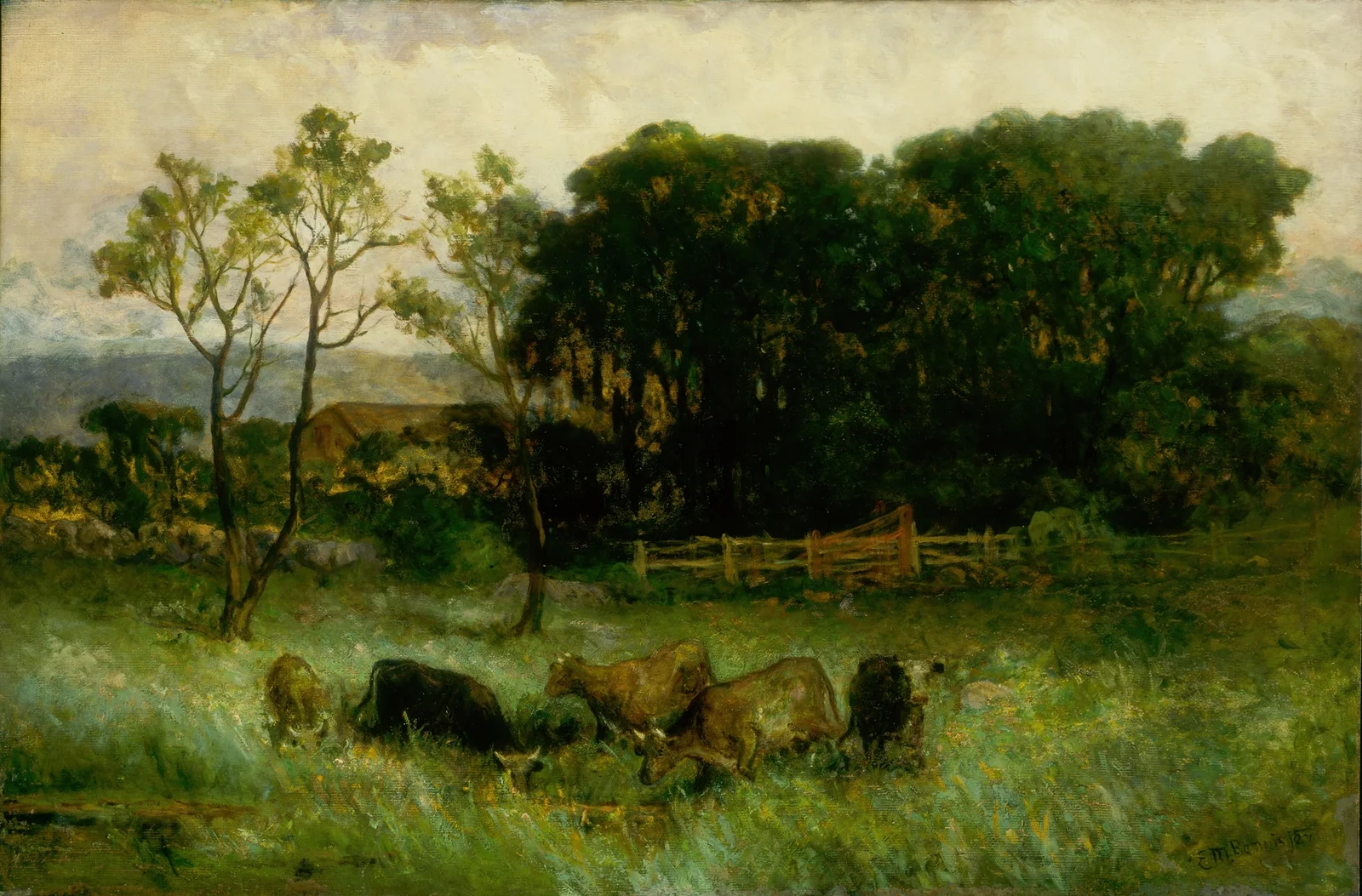 Untitled (five cows in pasture) av Edward Mitchell Bannister