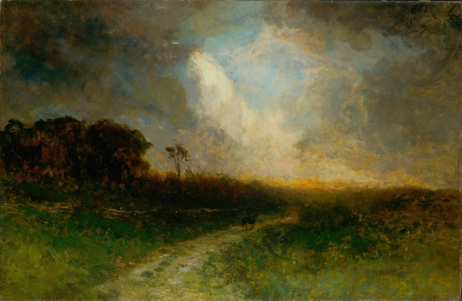 Untitled (landscape, man on horse), 1884 – nr 1 av Edward Mitchell Bannister
