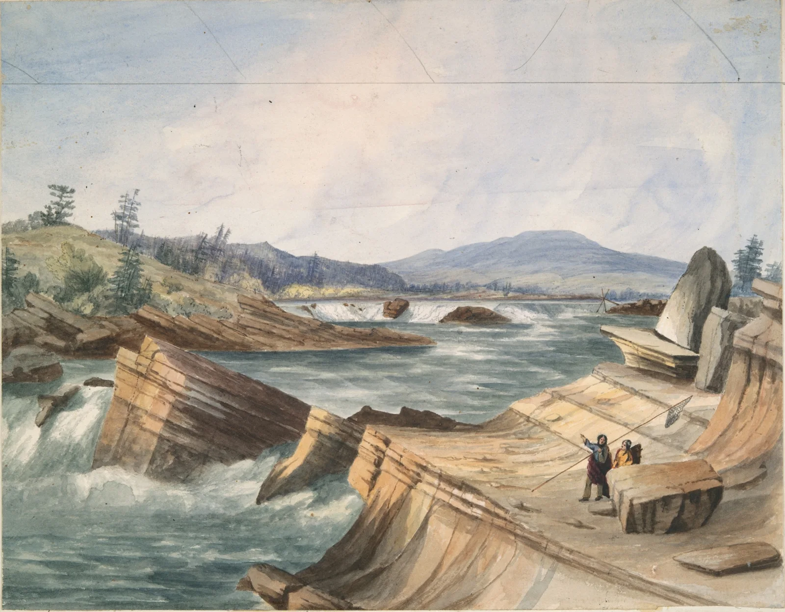 Kettle Falls, Columbia River av John Mix Stanley
