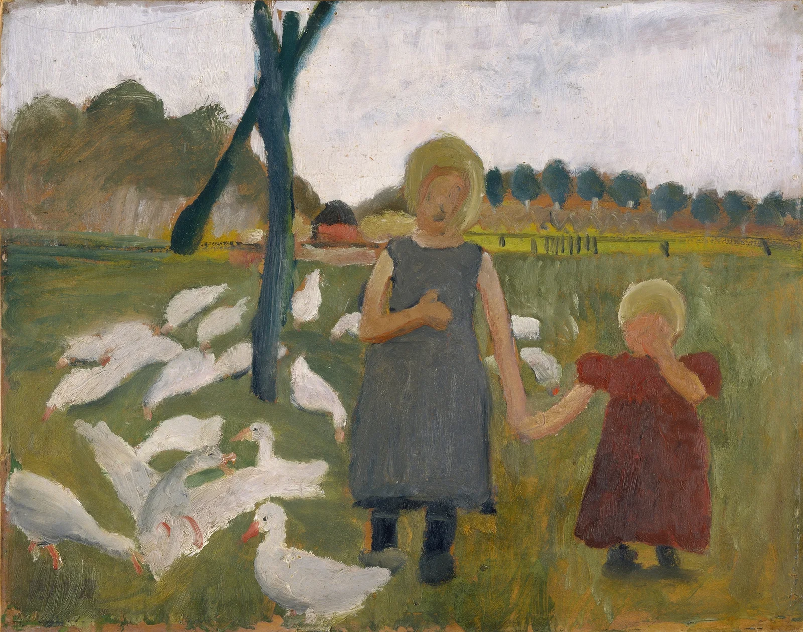 Kids with Geese av Paula Modersohn-Becker