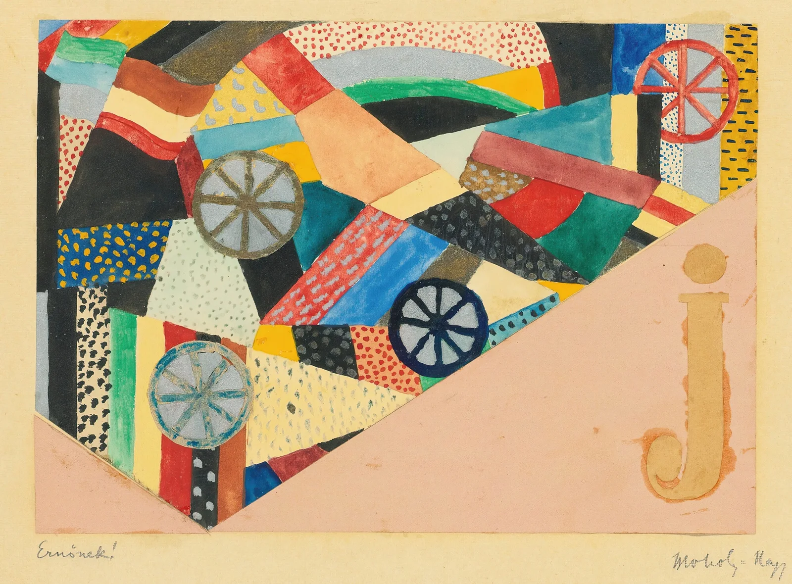 Untitled (J Under Fields; For Ernst Kallai)) av László Moholy-Nagy