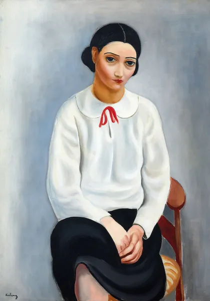 Femme au corsage blanc av Moïse Kisling