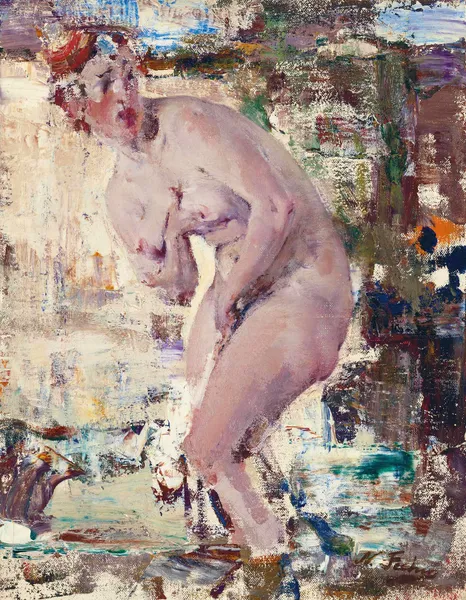 Nude in river av Nicolai Fechin