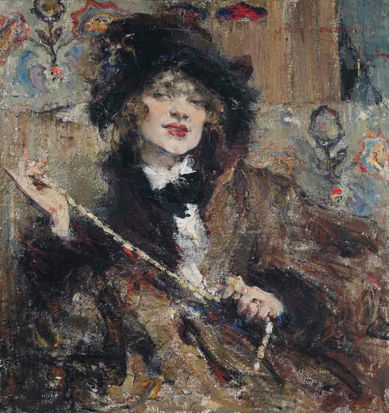 Portrait of Mademoiselle Podbelskaya av Nicolai Fechin
