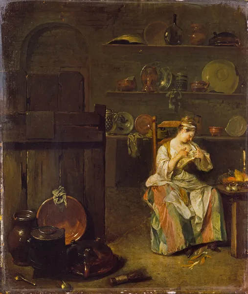 A Young Woman in a Kitchen av Nicolas Lancret