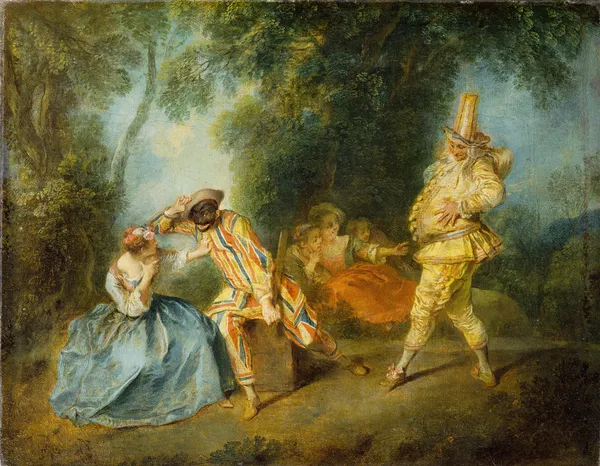 An Italian Comedy Scene av Nicolas Lancret