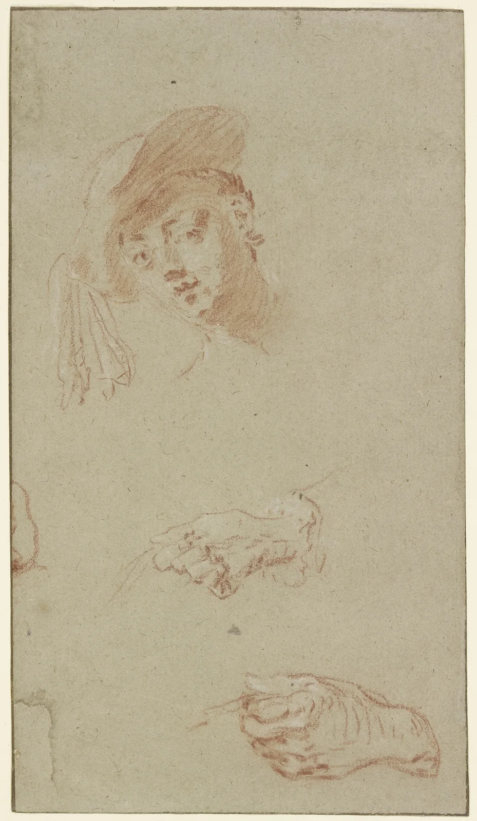 Head and two hands av Nicolas Lancret