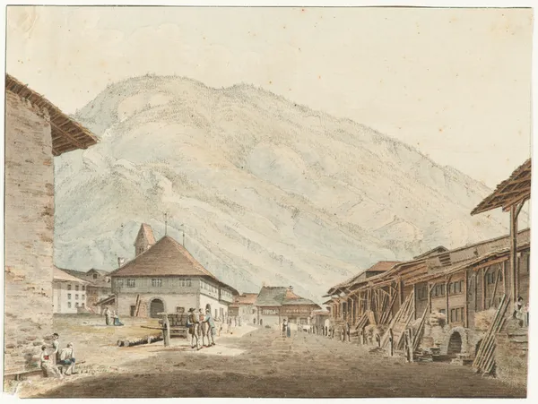 Ansicht von Unterseen av Franz Niklaus König