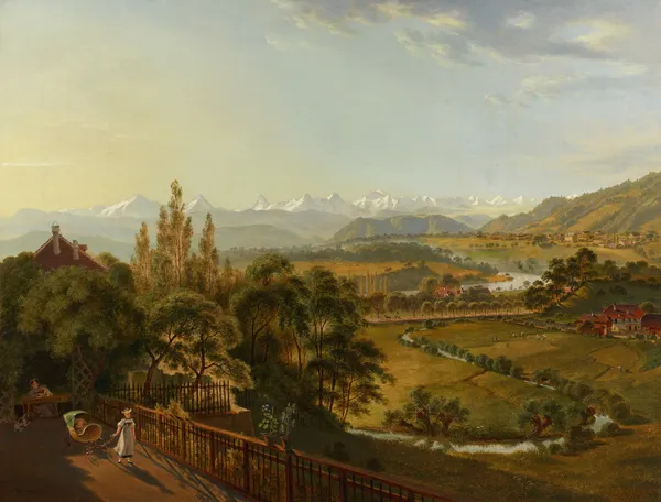 Blick von der Kleinen Schanze gegen die Alpen av Franz Niklaus König