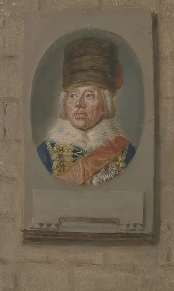 Brustbildnis des Generals Ziethen im Oval, rechteckig gerahmt av Daniel Nikolaus Chodowiecki
