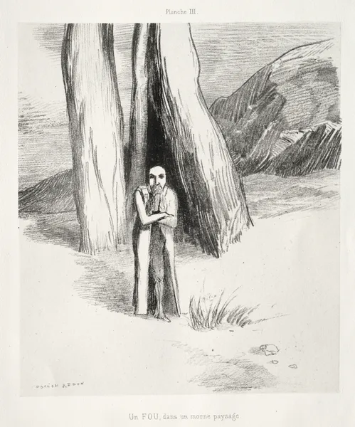 A Madman in a Dismal Landscape av Odilon Redon