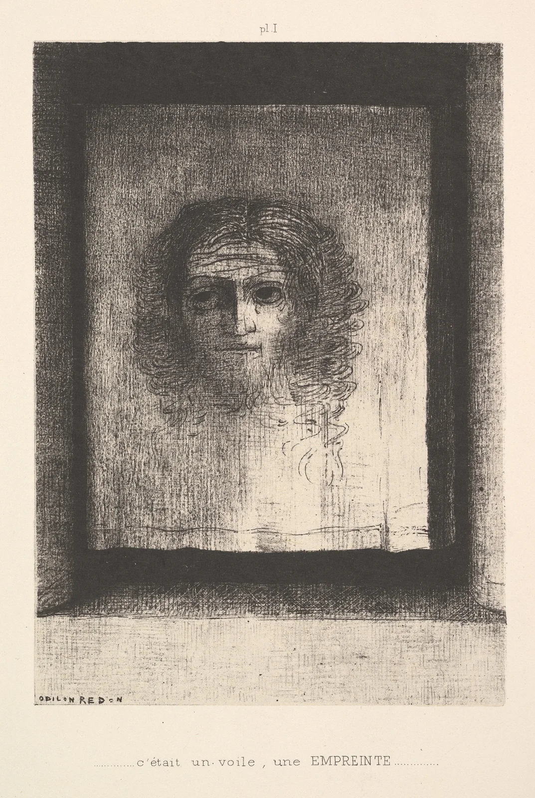 A Veil, a Printed Image av Odilon Redon