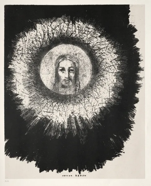 And In the Very Disk of the Sun Shines the Face of Jesus Christ av Odilon Redon