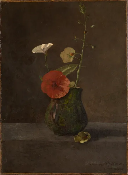 Blumenstilleben im grünen Krug av Odilon Redon
