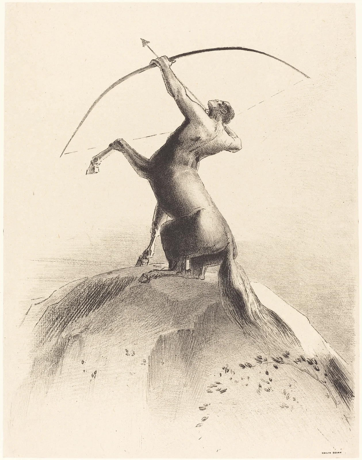 Centaur visant les Nues (Centaur aiming at the Clouds) av Odilon Redon