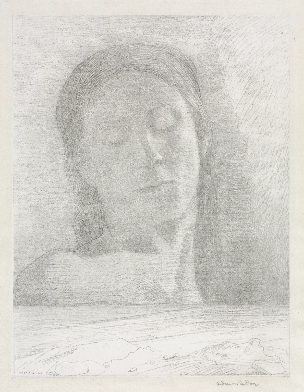 Closed Eyes av Odilon Redon