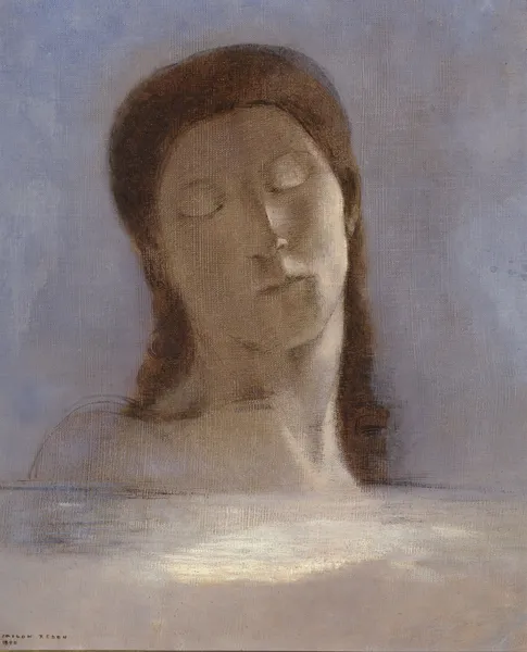 Closed Eyes, 1890 – nr 1 av Odilon Redon