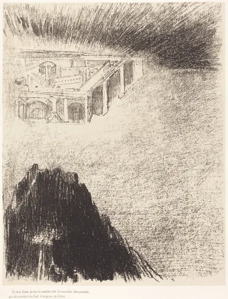 Et moi, Jean, Je vis la sainte cite, la nouvelle Jerusalem, qui descendait du ciel, d’aupres de dieu av Odilon Redon